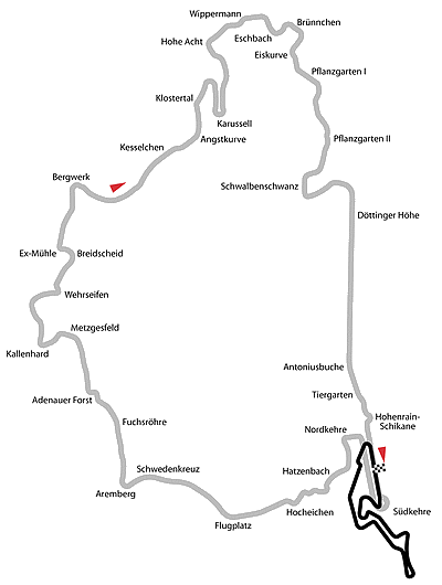 Le tracé du complexe du Nürburgring